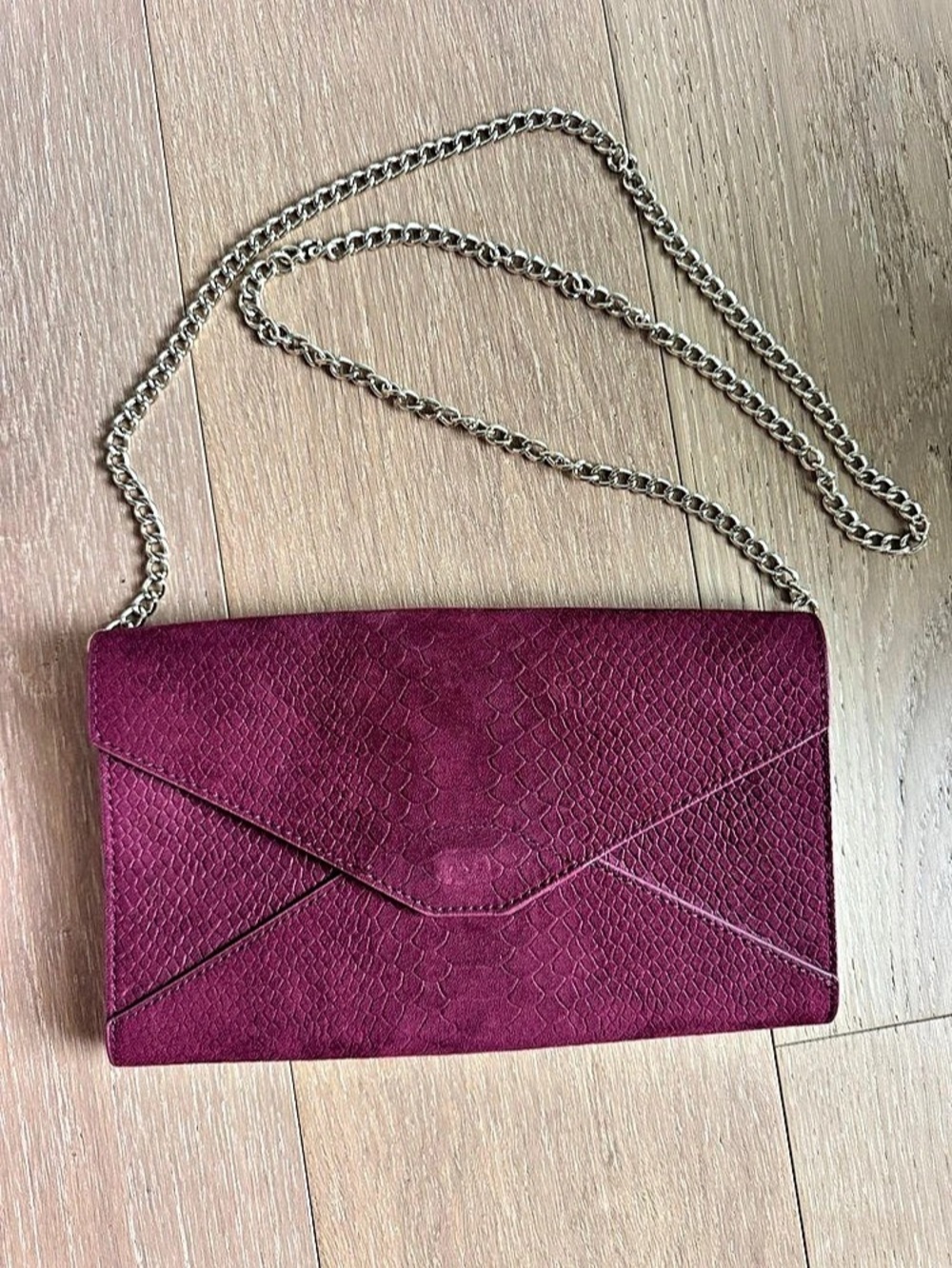 Burgundy Snakeskin Embossed Convertible Clutch Crossbody | Party Wedding Fall